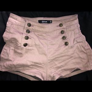 Dusty Rose High Waisted Shorts